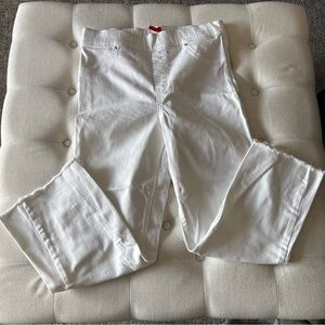 SPANX White Cropped Flare Denim Jeans